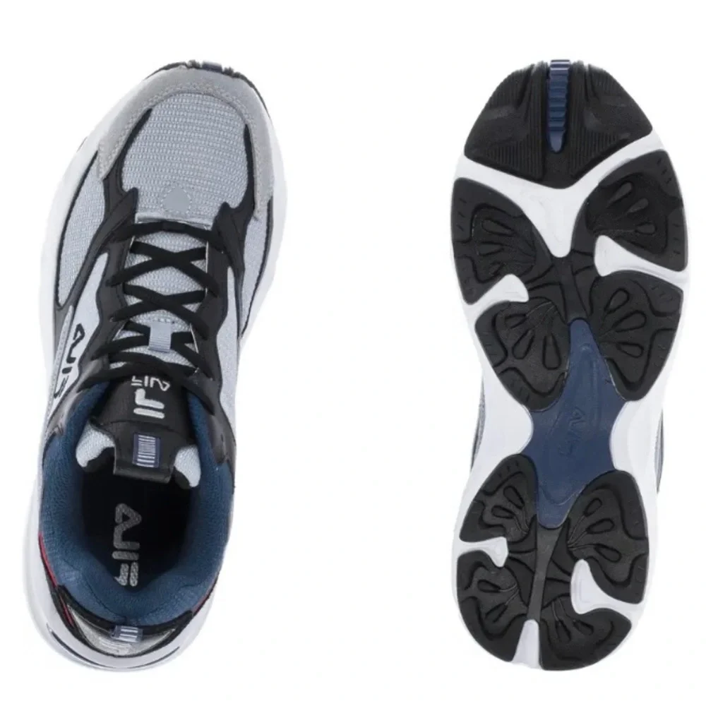 Fila Athletic Shoes Recollector Grey Black Blue # 1421777 Mens Size 9